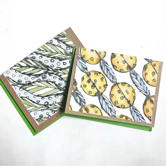 Artistic Greeting Cards Set-of 2 -Artist Designed & Made. Dual Layer Blank - Picture 1 of 7